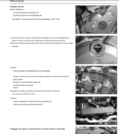 Manuel d'atelier Kawasaki 650 KLR 2008 français Docautomoto
