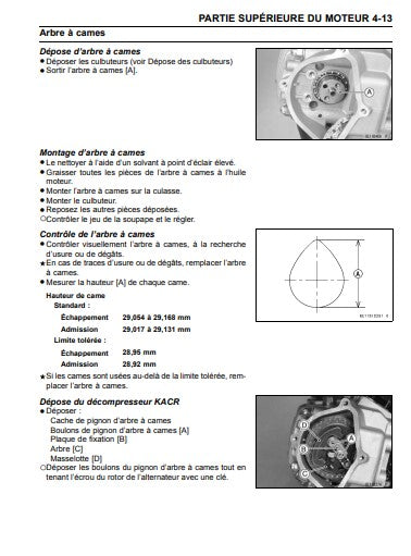 Manuel d'atelier Kawasaki KLX 110 2011 français Docautomoto