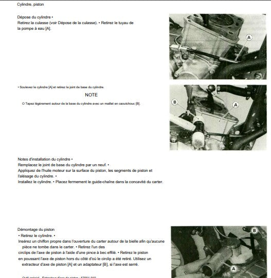 Manuel d'atelier Kawasaki KLX 250 1993 1994 français Docautomoto