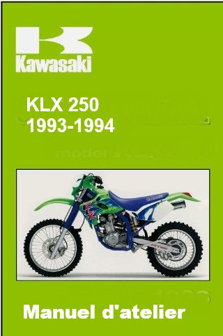 Manuel d'atelier Kawasaki KLX 250 1993 1994 français Docautomoto