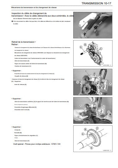 Manuel d'atelier kawasaki KAF 620 Mule 2005 français Docautomoto