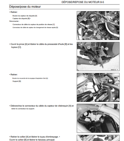 Manuel d'atelier Kawasaki 1000 Ninja H2 2015 français Docautomoto