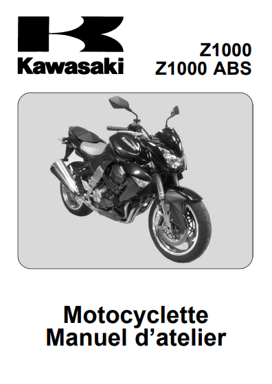 Manuel d'atelier Kawasaki Z1000 2007 français Docautomoto