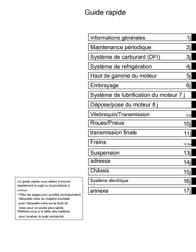 Manuel d'atelier Kawasaki Z250 SL 2014 2016 pdf français Docautomoto