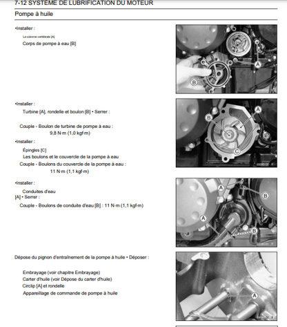 Manuel d'atelier Kawasaki Z750 2004 Docautomoto