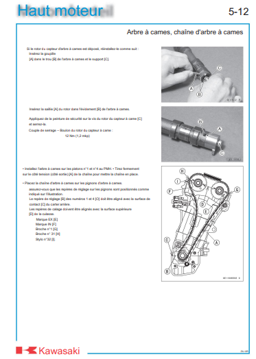 Manuel d'atelier kawasaki ZX12R 2003 français Docautomoto
