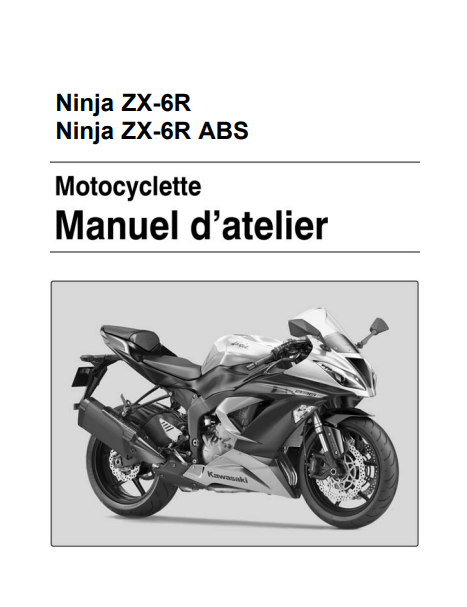 Manuel d'atelier Kawasaki ZX6R Ninja 2015 français Docautomoto