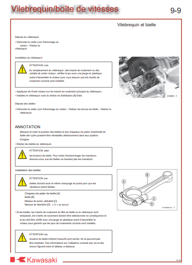 Manuel d'atelier Kawasaki ZX9R 2000 français Docautomoto