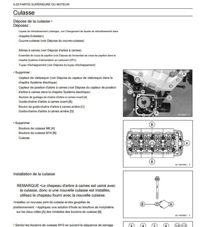 Manuel d'atelier Kawasaki Z750 2008 français Docautomoto
