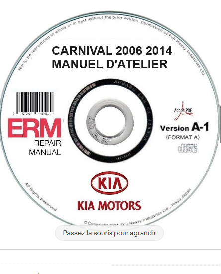 Manuel d'atelier Kia Carnival 2006 2014 français { Docautomoto
