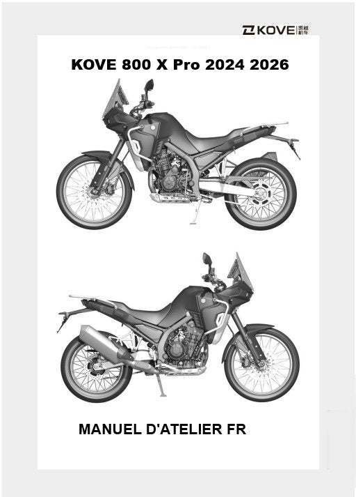 Manuel d'atelier Kove 800 X Pro 2024 2026 français