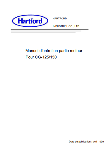 Manuel d'atelier Moteur Loncin CG 125 150 français { {{ Docautomoto }}