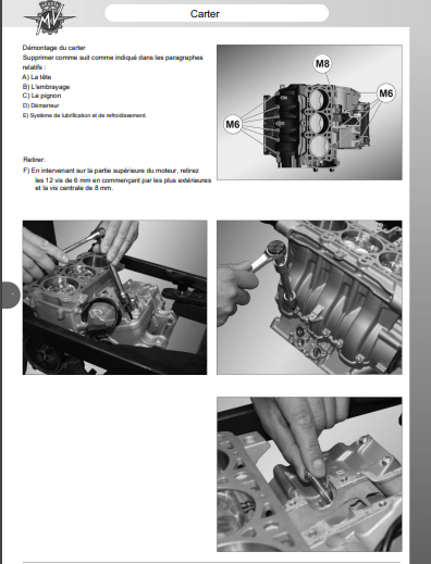 Manuel d'atelier MV Agusta moteurs 675 800 français { Docautomoto