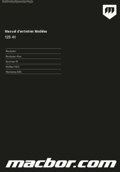 Manuel d'atelier Macbor 125 français