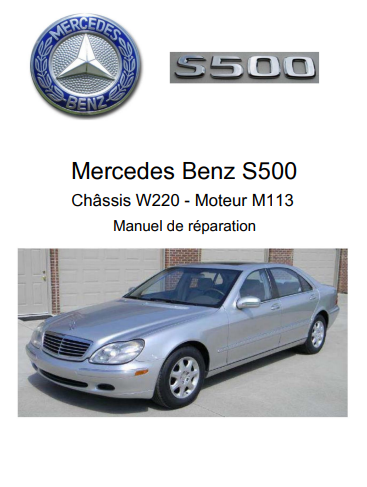 Manuel d'atelier Mercedes S500 W220 français { {{ Docautomoto }}