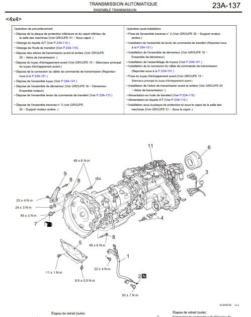 Manuel d'atelier Mitsubishi L200 2011 2015 français