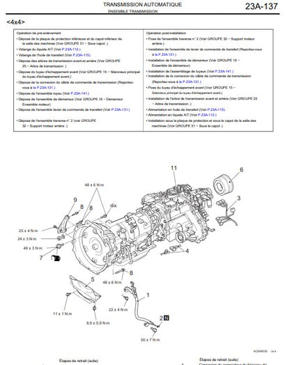 Manuel d'atelier Mitsubishi L200 2011 2015 français