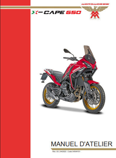 Manuel d'atelier Morini XCape 2023 français