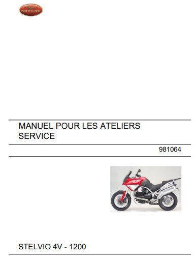 Manuel d'atelier Moto Guzzi 1200 Stelvio 2008 Français { {{ Docautomoto }}