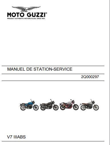 Manuel d'atelier Moto Guzzi V7 3 2017 { {{ Docautomoto }}