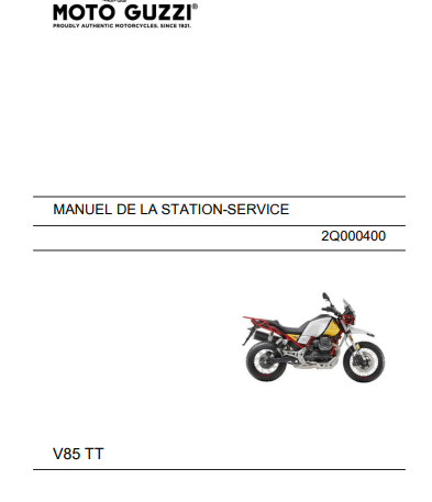 Manuel d'atelier Moto Guzzi V85 TT en français { Docautomoto