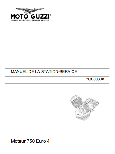 Manuel d'atelier Moto Guzzi moteur V7 III Euro 4 2017 français