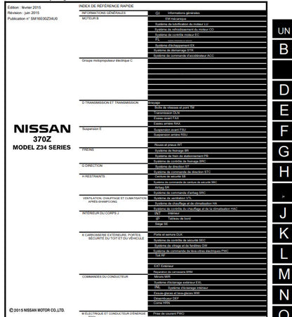 Manuel d'atelier Nissan 370 Z 2016 français Docautomoto