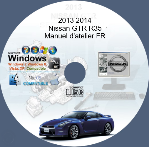 Manuel d'atelier Nissan GTR R35 2013 2014 français { {{ Docautomoto }}