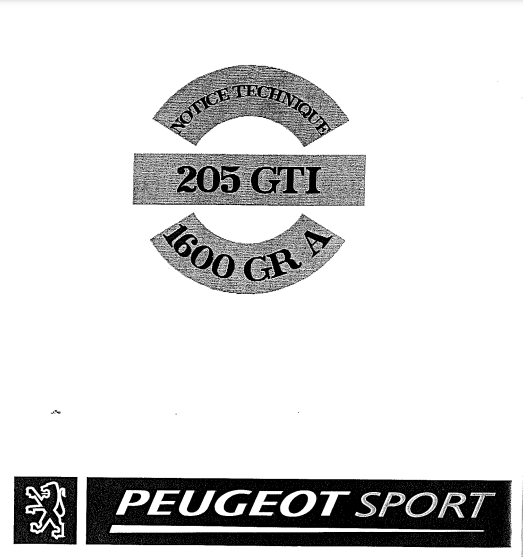 Manuel d'atelier Peugeot 205 GTI groupe A { Docautomoto