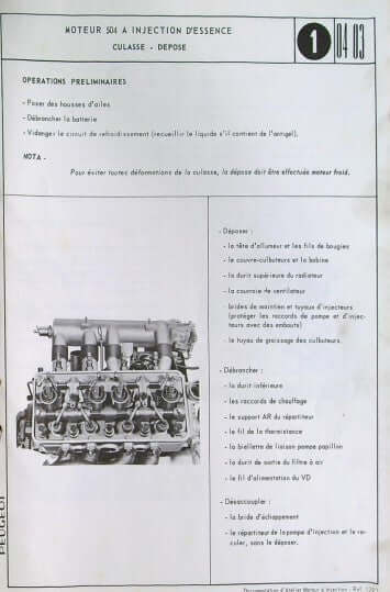 Manuel d'atelier Peugeot 504 injection Docautomoto