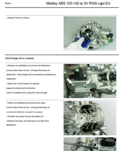 Manuel d'atelier Piaggio 125 Medley 2020 français { {{ Docautomoto }}