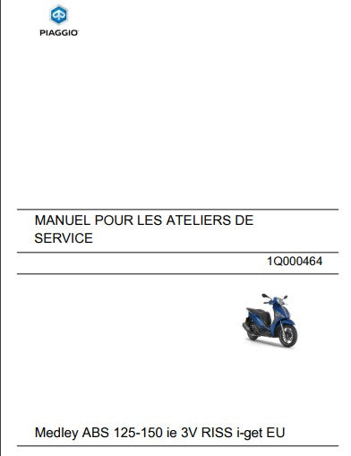 Manuel d'atelier Piaggio 125 Medley 2020 français { {{ Docautomoto }}