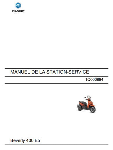Manuel d'atelier Piaggio 400 Beverly Euro 5 2021 français Docautomoto