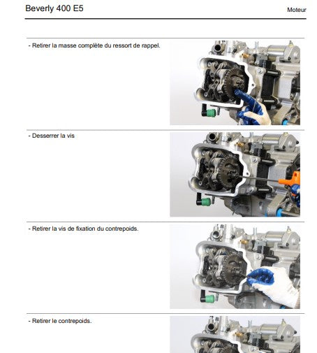 Manuel d'atelier Piaggio 400 Beverly Euro 5 2021 français Docautomoto