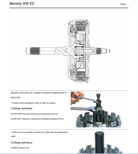 Manuel d'atelier Piaggio 400 Beverly Euro 5 2021 français Docautomoto