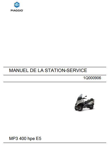 Manuel d'atelier Piaggio 400 MP3 HPE 2021 français Docautomoto