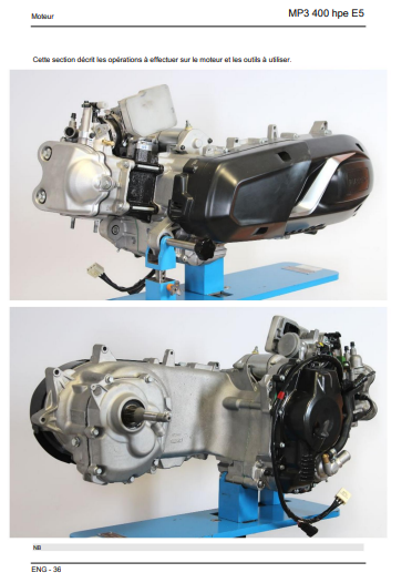Manuel d'atelier Piaggio 400 MP3 HPE 2021 français Docautomoto