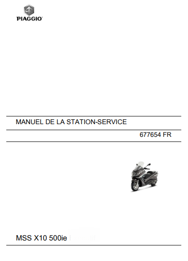 manuel d'atelier Piaggio X10 500 IE Executive en français { {{ Docautomoto }}