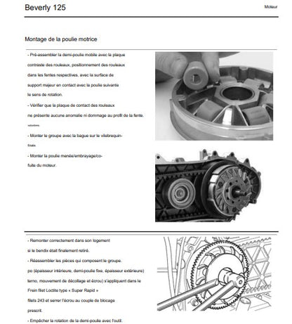 manuel d'atelier Piaggio Beverly 125 2007 { {{ Docautomoto }}