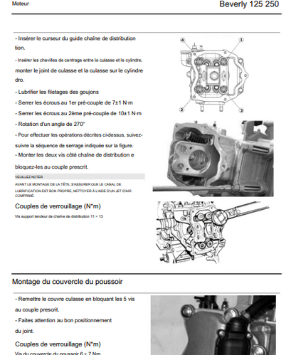 Manuel d'atelier Piaggio Beverly 125 250 2007 français { {{ Docautomoto }}