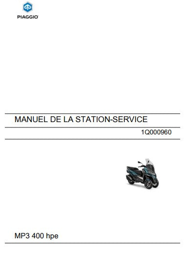 Manuel d'atelier Piaggio 400 MP3 HPE 2023 français { {{ Docautomoto }}