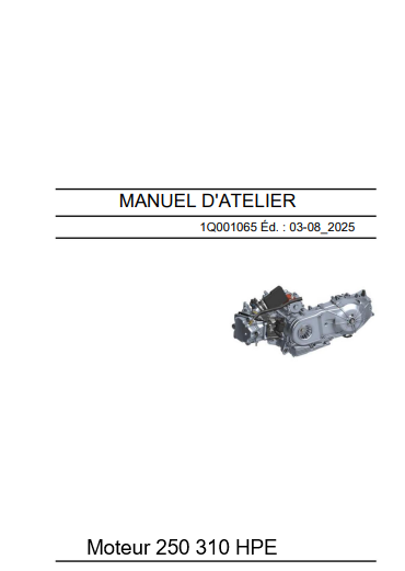 Manuel d'atelier Piaggio moteur 250 310 HPE 2026 français