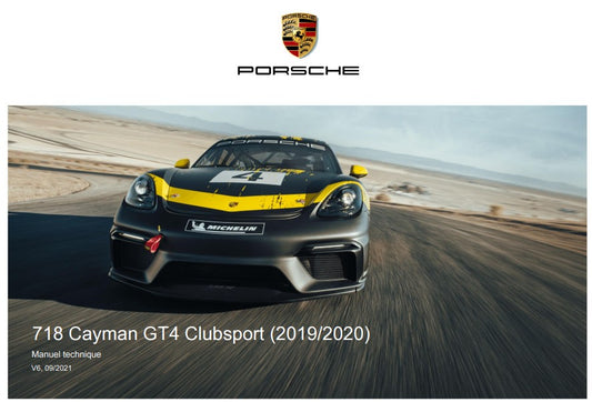 Manuel d'atelier Porsche Cayman GT4 Clubsport 2020 Docautomoto