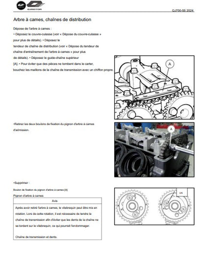 Manuel d'atelier QJMotor SRT 700 SX 2025 français