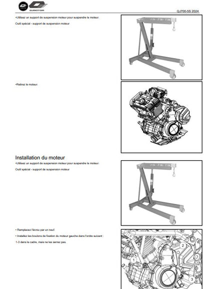 Manuel d'atelier QJMotor SRT 700 SX 2025 français