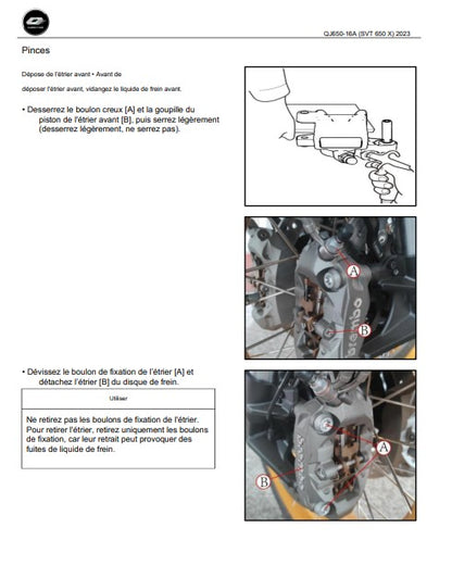 Manuel d'atelier QJMotor SVT650X français