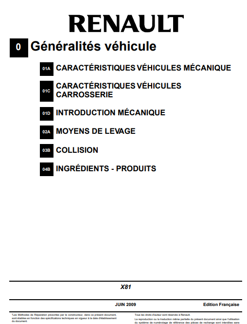 Manuel d'atelier Renault Espace 4 2009 Docautomoto