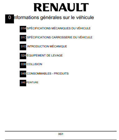 Manuel d'atelier renault Kangoo 2 X61 2008 { {{ Docautomoto }}