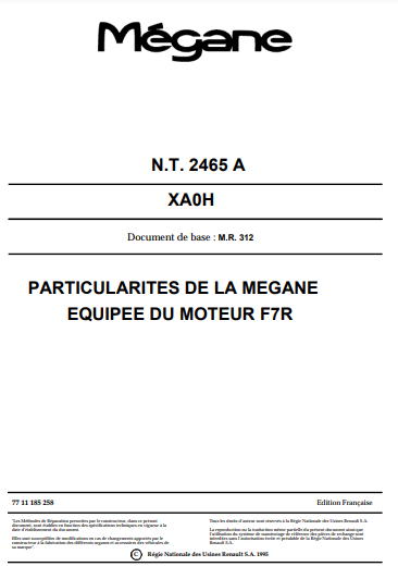 Manuels d'atelier Renault Mégane et Scenic 1 { {{ Docautomoto }}
