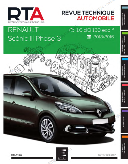 Manuel d'atelier Renault Scenic 3 2013 
